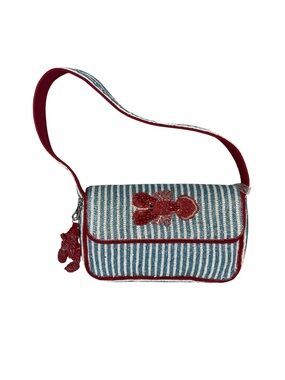 NWT Viral TikTok Beaded Lobster Red White Blue Handbag Purse Bag Made India NEW